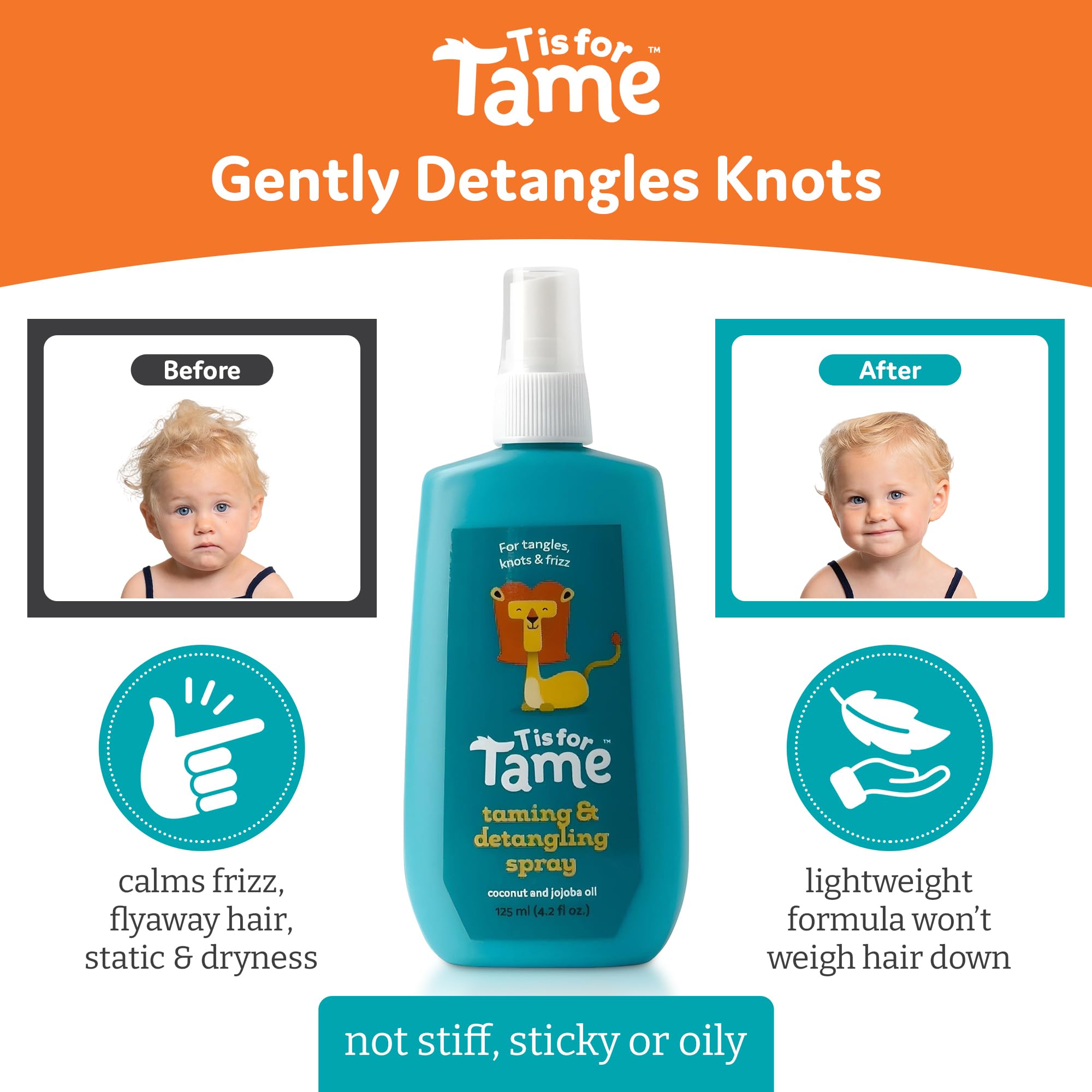 T is for Tame: textura ligera con aceite de coco que ayuda a domar frizz.
