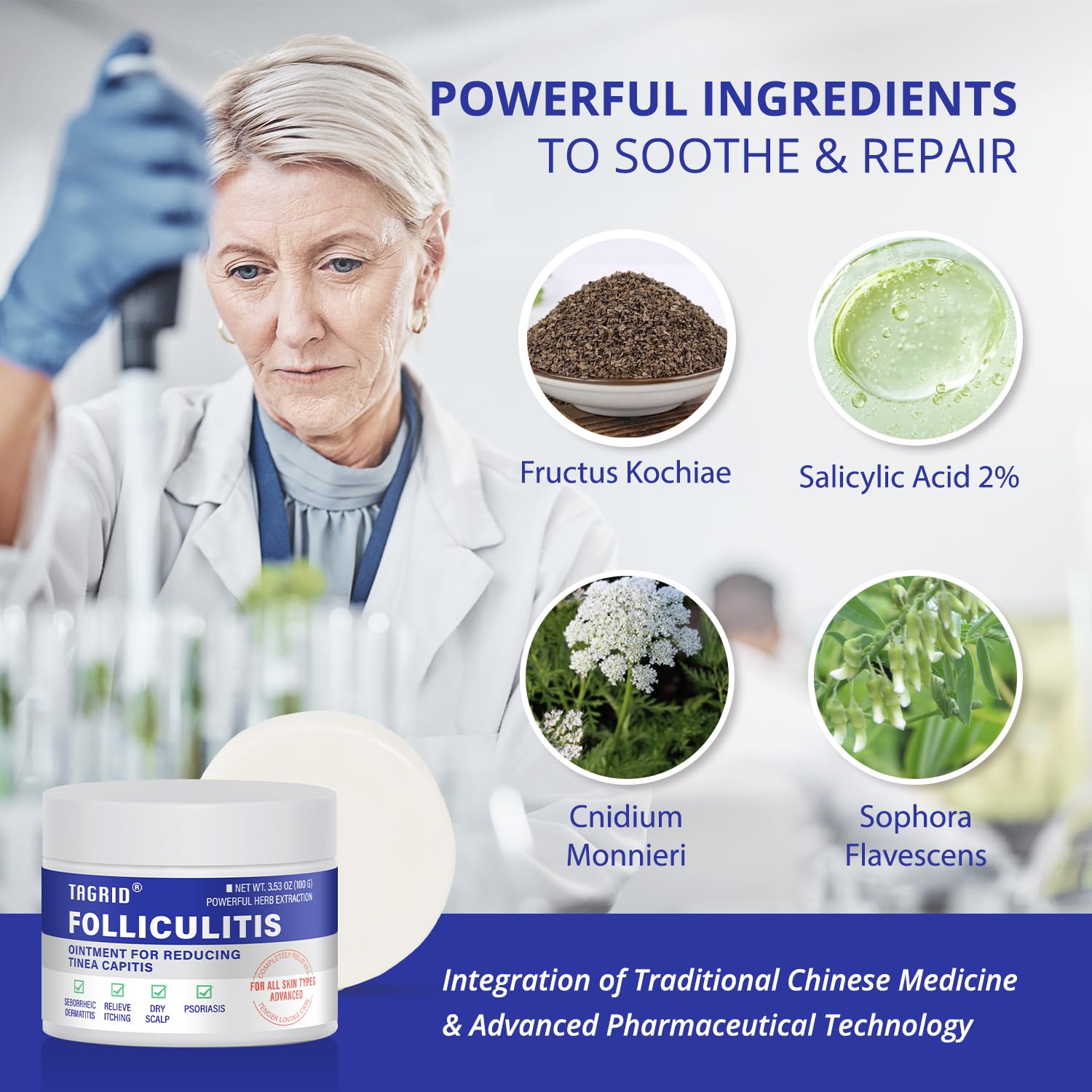 TAGRID Crema Foliculitis, fórmula suave para piel sensible y calmante