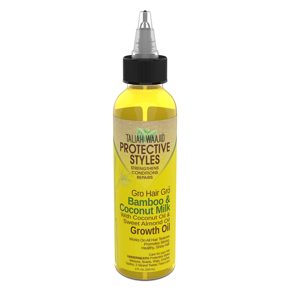Taliah Waajid Aceite ligero para cabello, uso durante peinado protector.