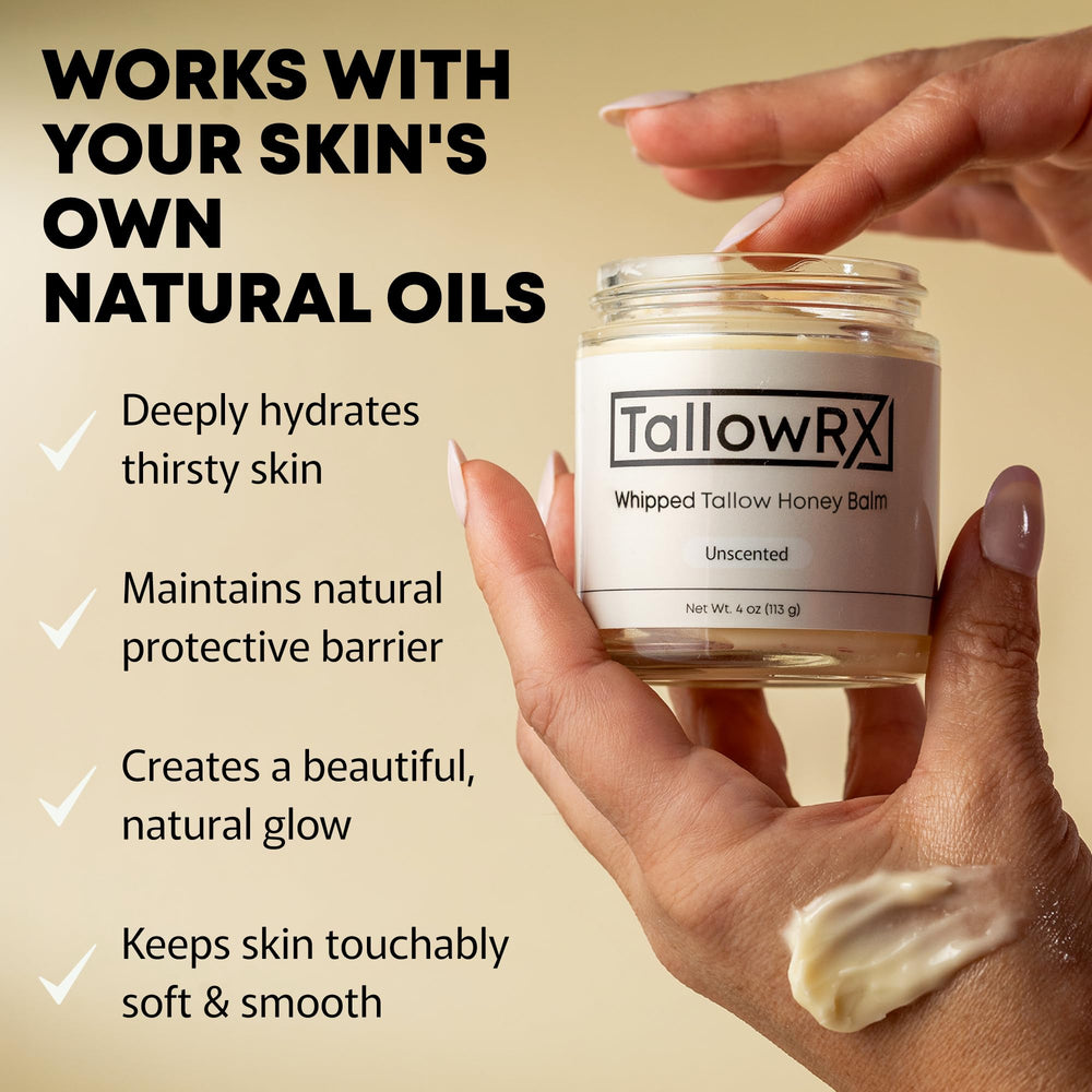 TALLOWRX con jojoba, hidratación profunda.