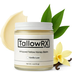 Bálsamo TALLOWRX, textura batida, hidratación suave para la piel.