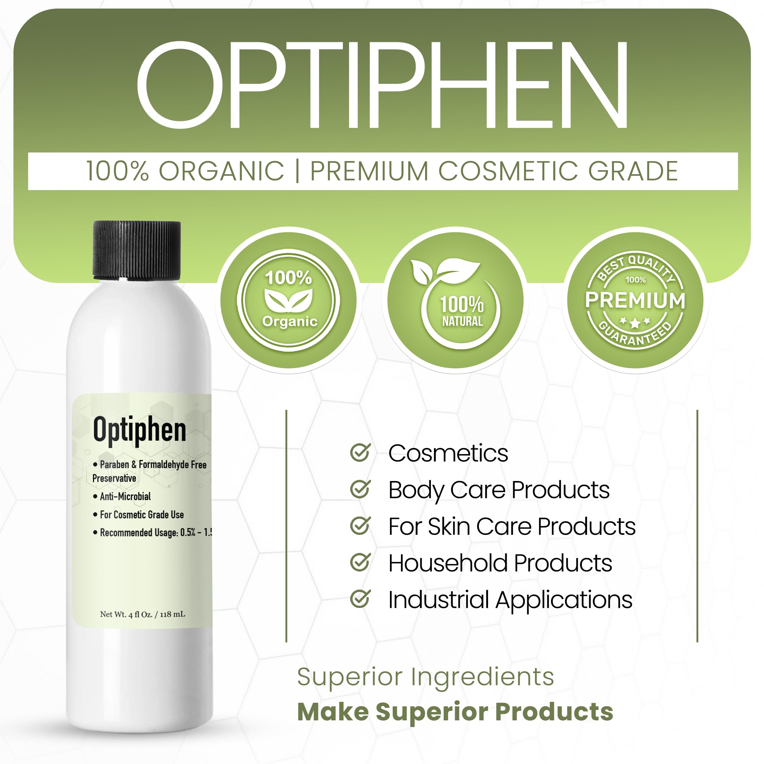 Optiphen en crema, mantiene textura estable y agradable.