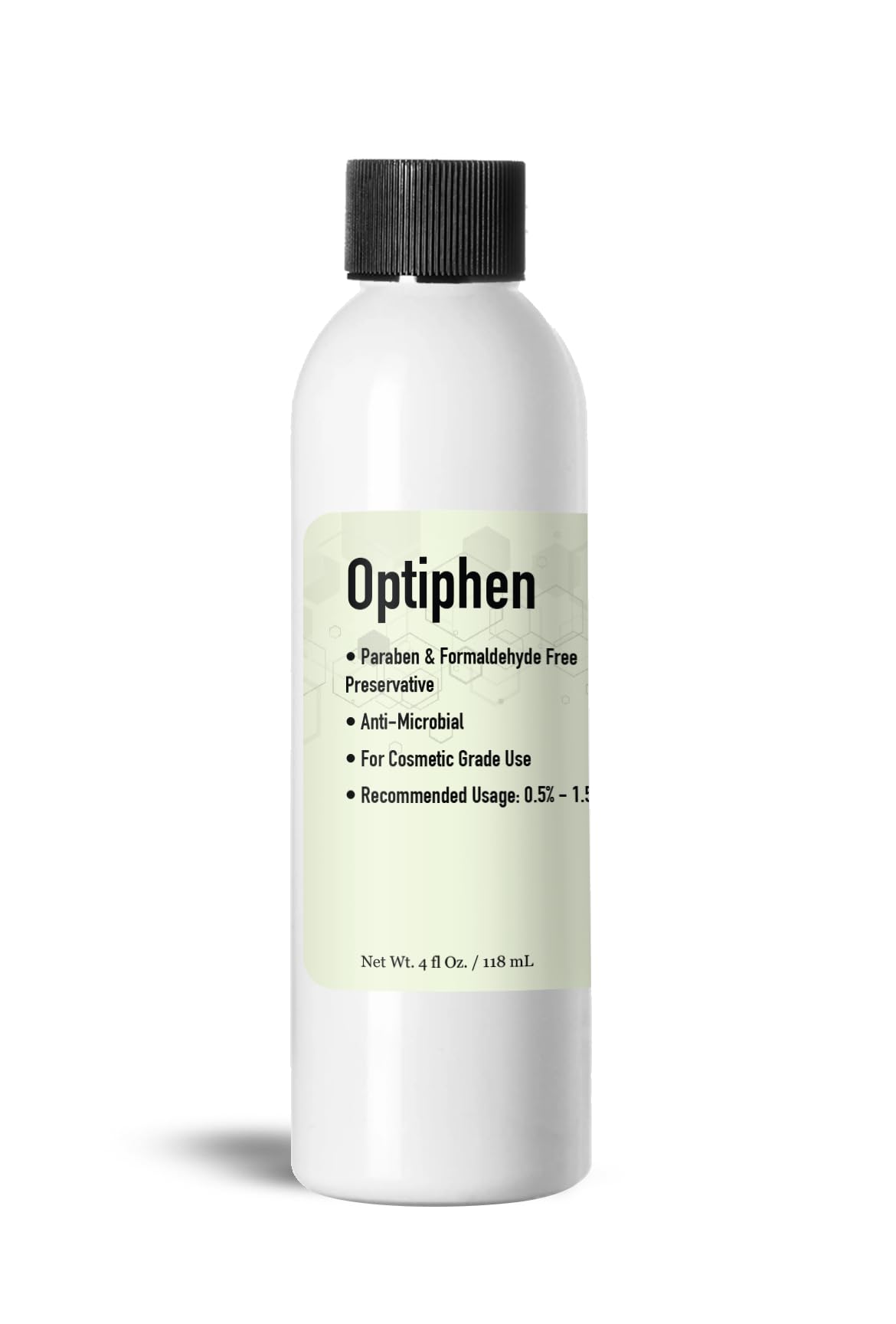 Optiphen preservante de Talsen Chemicals en botella, preserva cosméticos de forma segura.