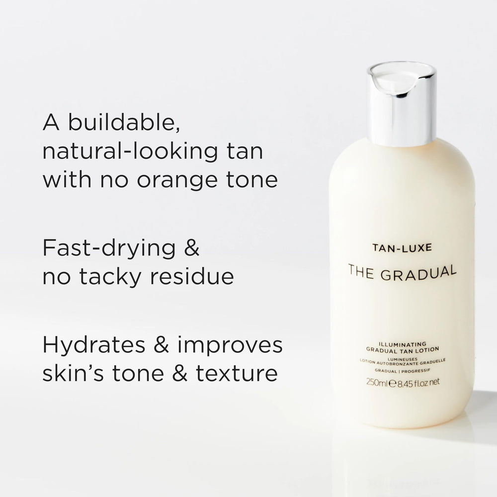 Manos listas para lavar tras aplicar Tan-Luxe Gradual para evitar manchas