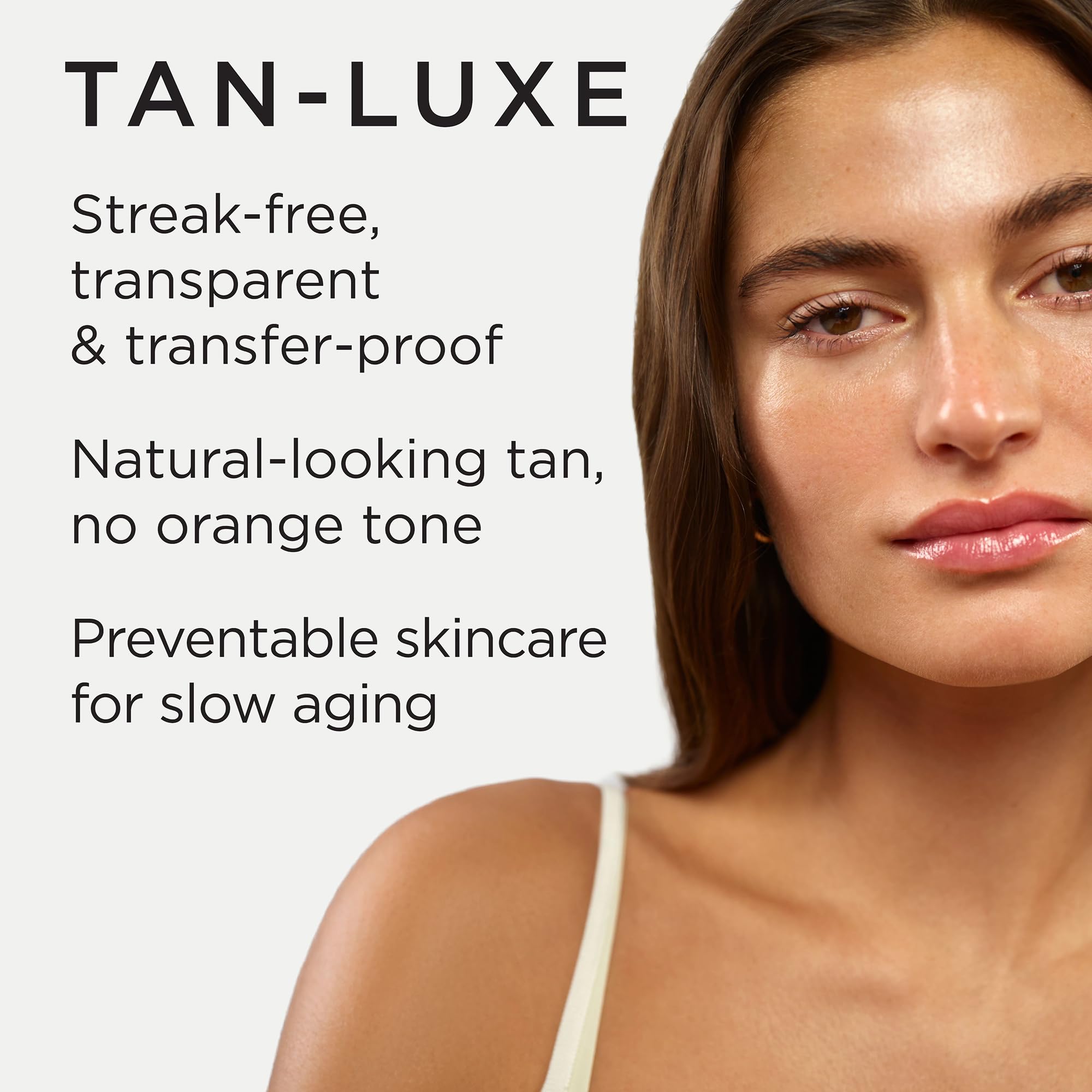 Tan-Luxe textura ligera de suero para absorción rápida.