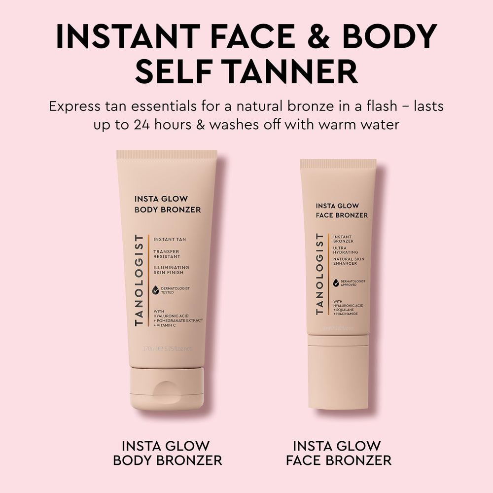 Tanologist Insta Glow, se retira fácilmente con agua tibia.