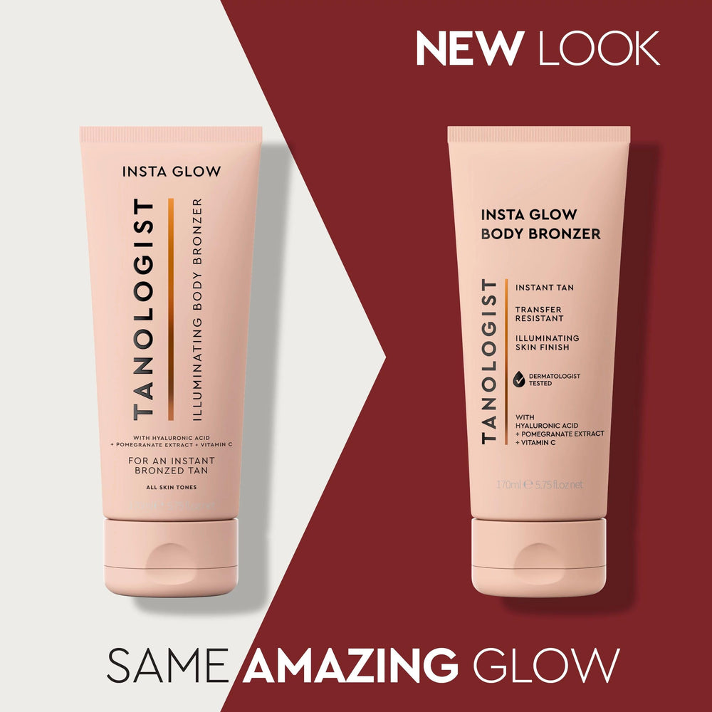 Tanologist Insta Glow, textura cremosa, hidratante para una piel suave.