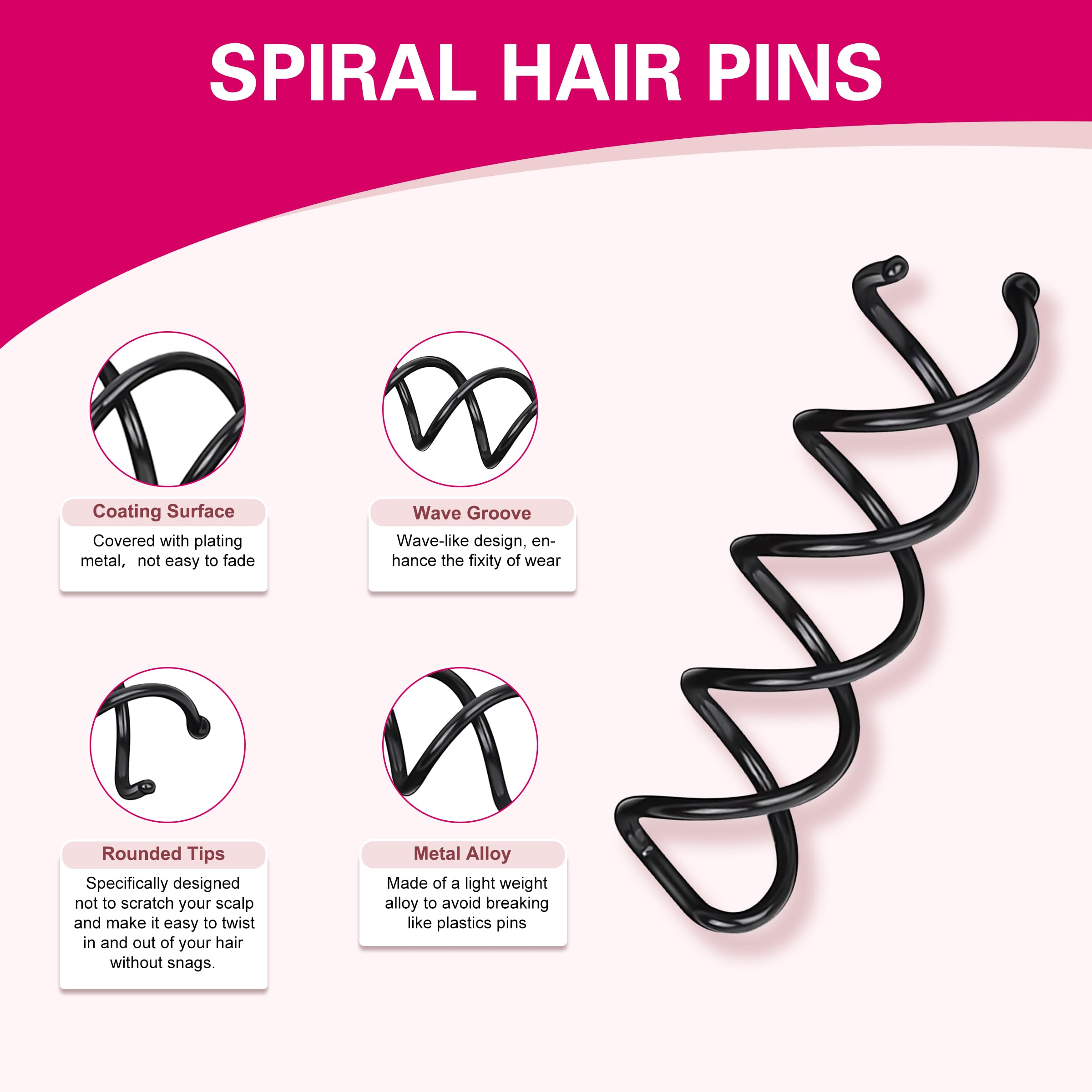 TaShow pin espiral para recogidos y moños.