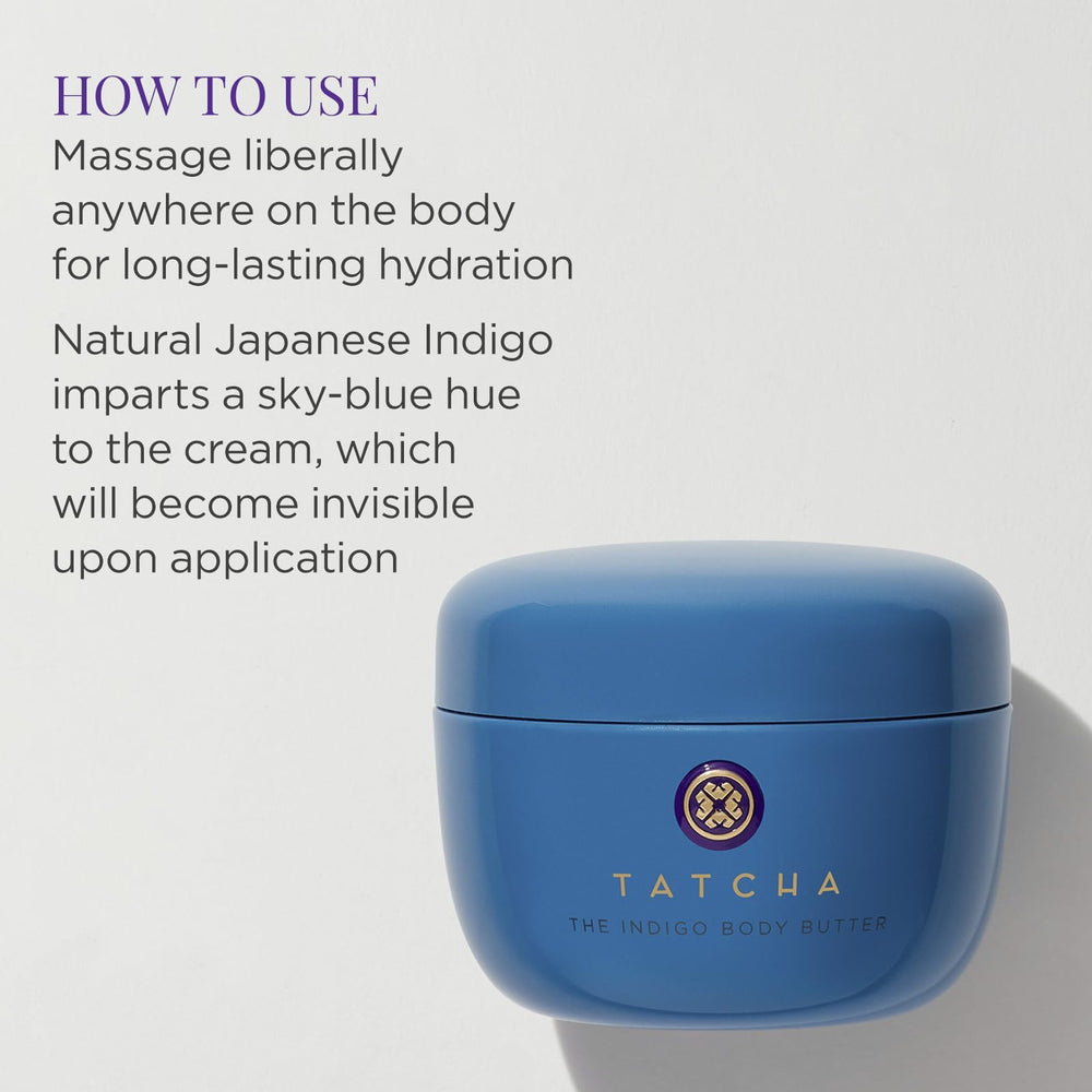 TATCHA Indigo Body Butter envase de 200 ml para uso diario.