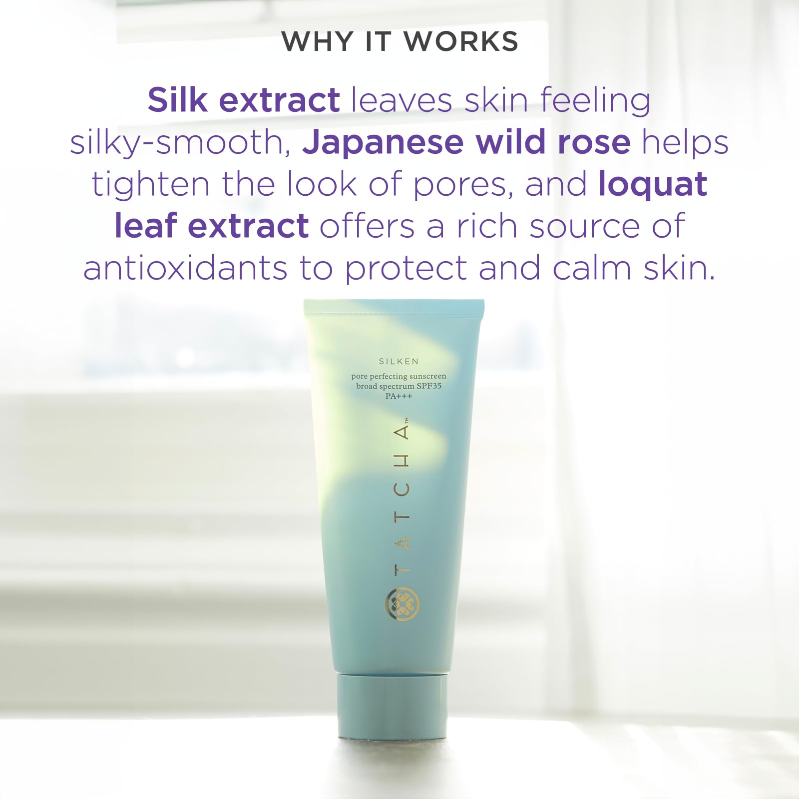 Tatcha protector solar sedoso, aplicación como primer para maquillaje.