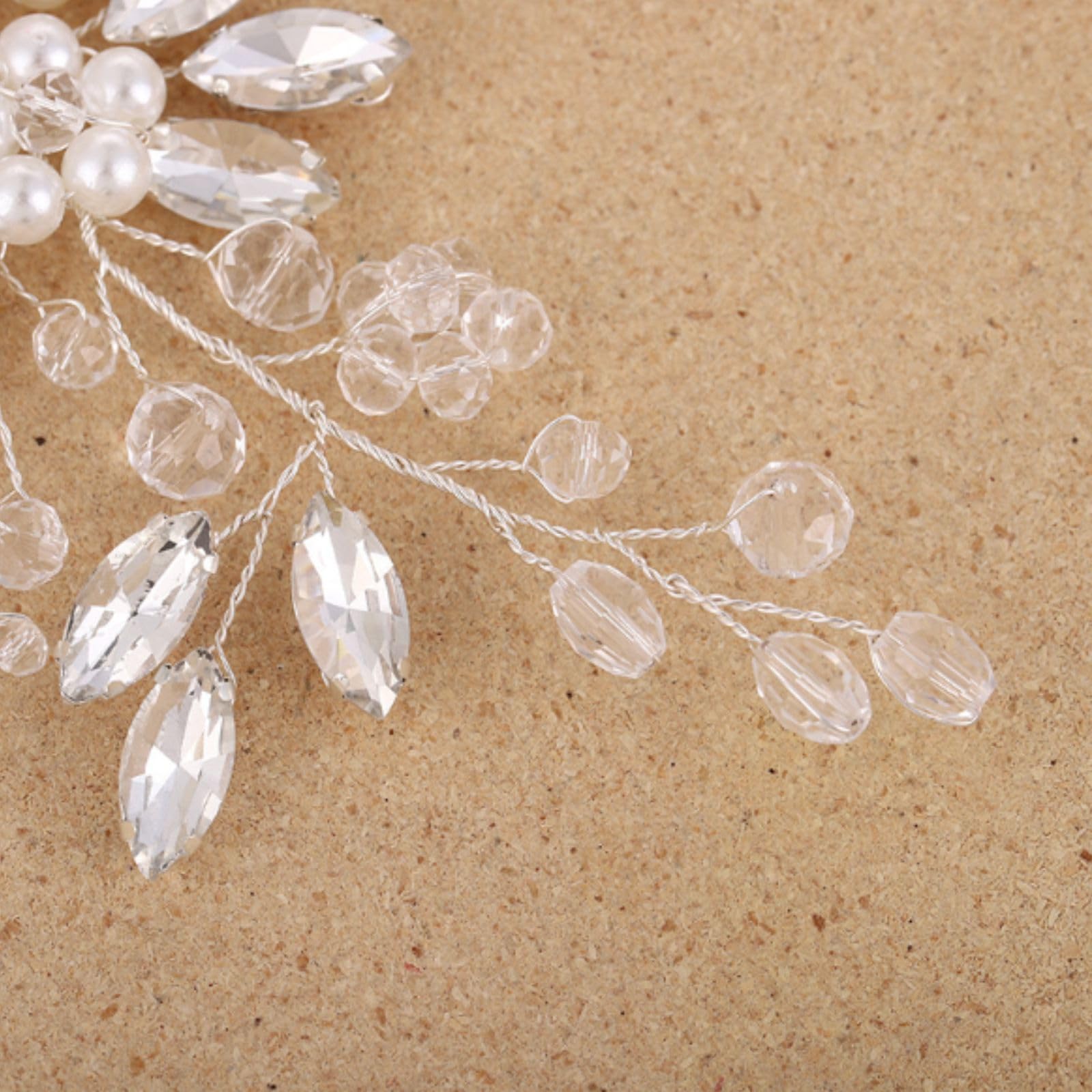 Tatibana accesorio cabello novia flor perlas plateadas, ideal para bodas