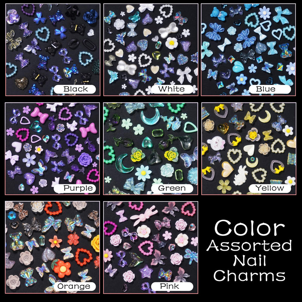 Tatiwoo charms acrílicos 3D corazones, detalle romántico para uñas.