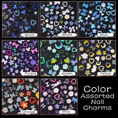 Tatiwoo charms acrílicos 3D corazones, detalle romántico para uñas.