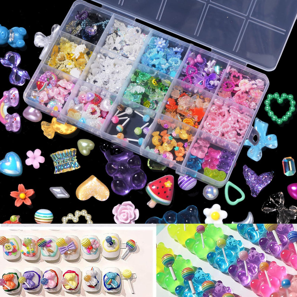 Tatiwoo charms acrílicos 3D mariposas, ideal para brillo en uñas.
