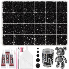 Tatiwoo cristales de resina negra Flatback 2 mm, brillo duradero para telas.