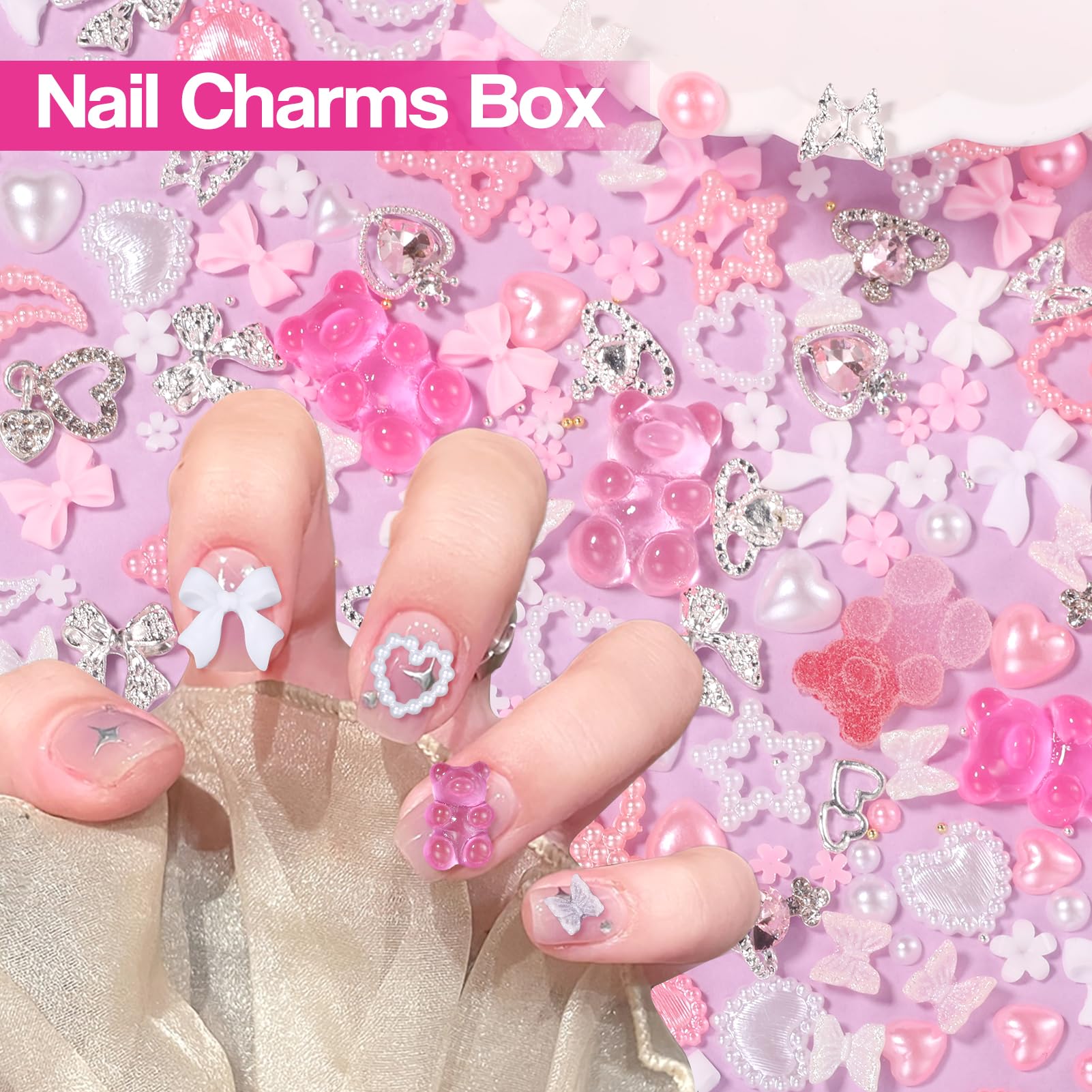Adornos Tatiwoo rosas perlas mini y diamantes para brillo suave.