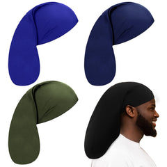 Gorro Tatuo para dormir con cabello rasta largo, azul real, ayuda a mantener el peinado.