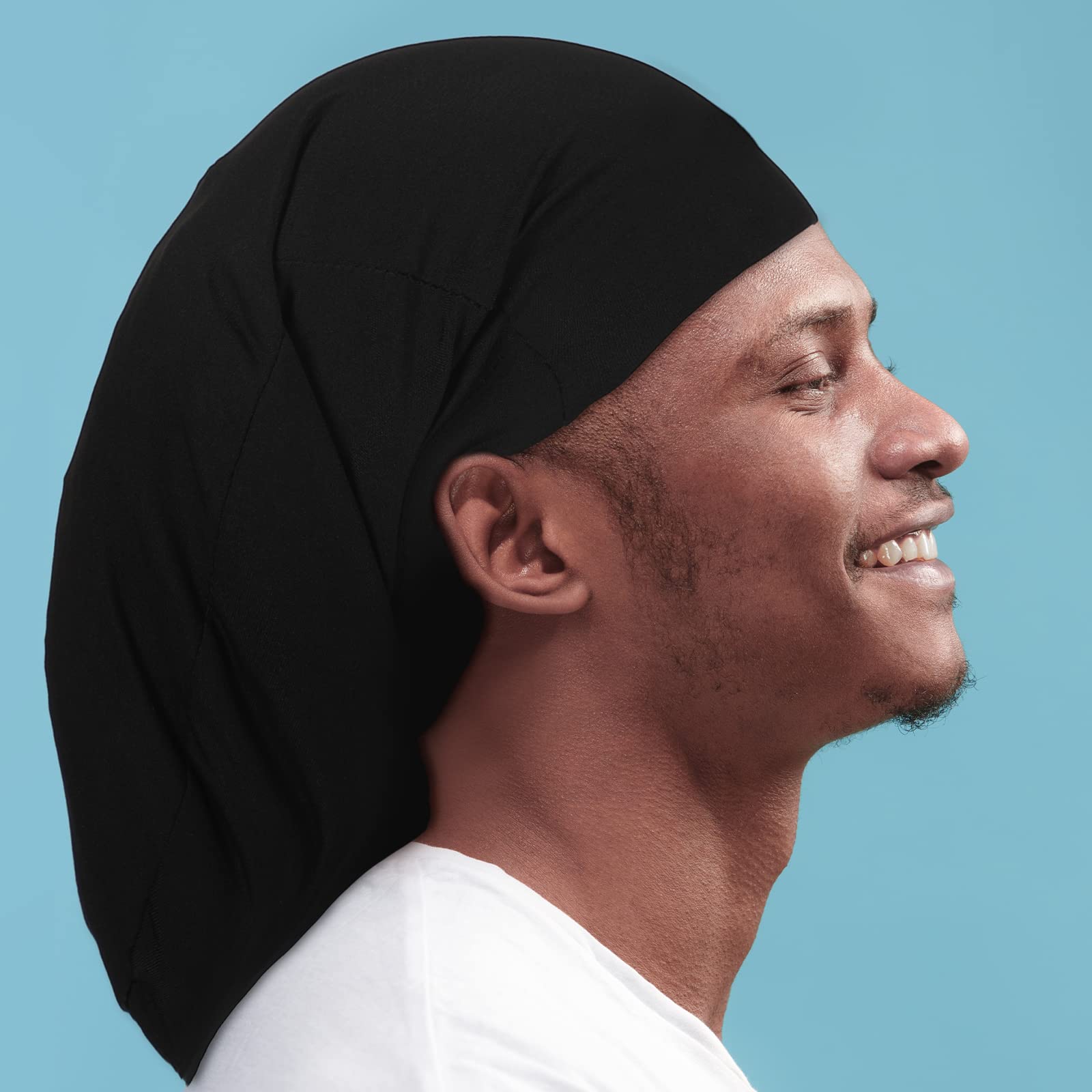 Gorro tatuo para rastas azul, ajuste elástico para cabezas de diferentes tamaños