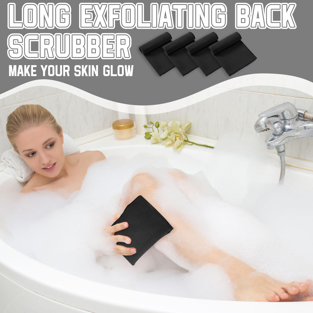 Toallita exfoliante Tatuo para la ducha, práctica para uso diario en casa.