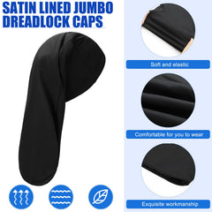 Gorro satinado de Tatuo para trenzas largas; cómodo para uso diario.