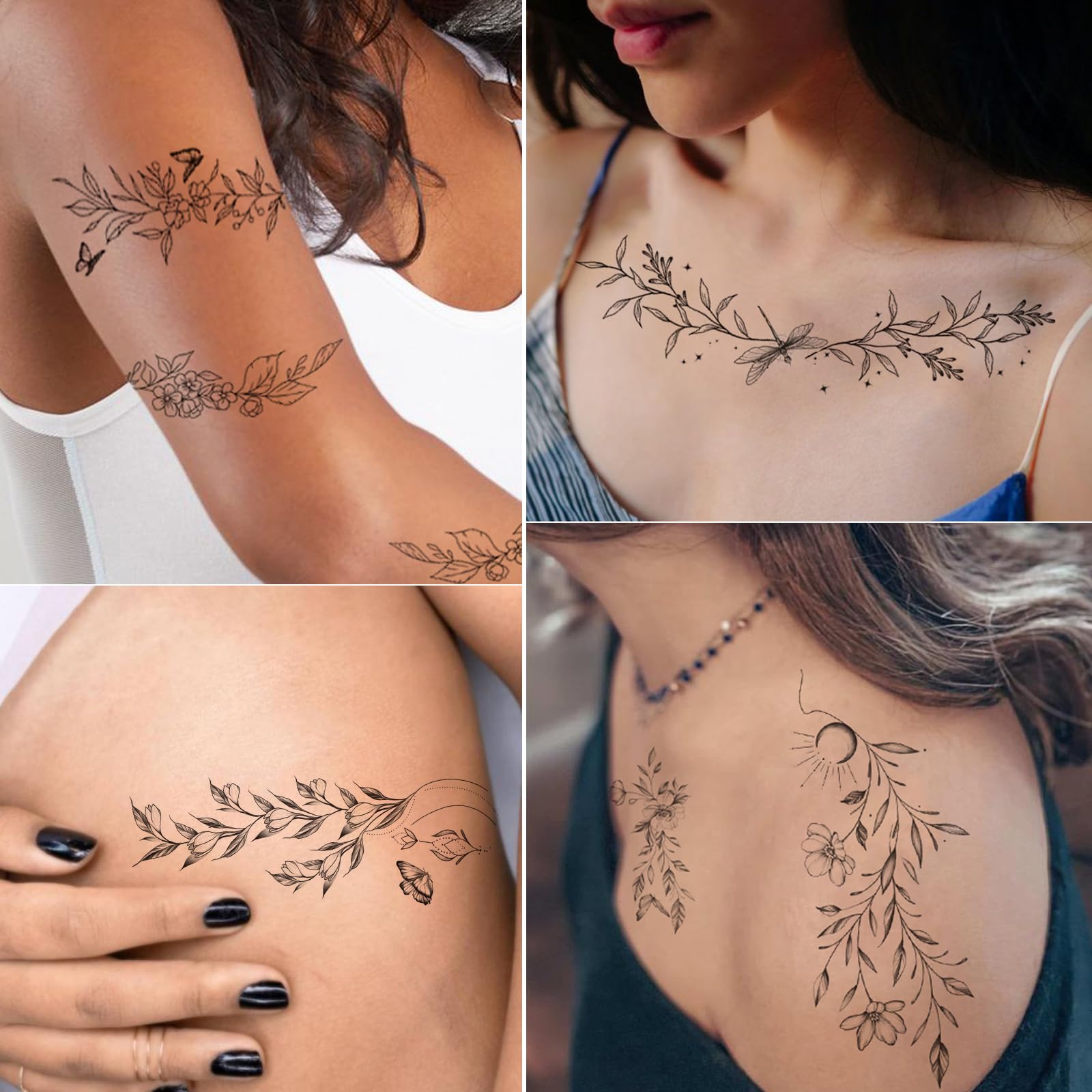 Tazimi arte corporal temporal, decoraciones para superficies lisas y objetos.