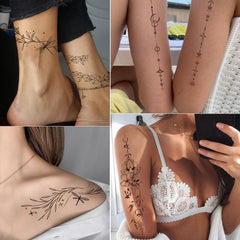 Tazimi tatuajes temporales espalda con flor delicada para ocasiones especiales.