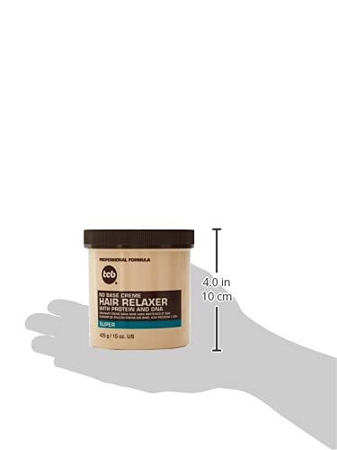 TCB Relajante sin base crema para cabello, textura cremosa para aplicación uniforme.