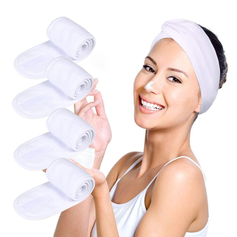 TDHDIKE banda para rostro spa blanco, cómoda y suave, mantiene el cabello fuera del rostro.