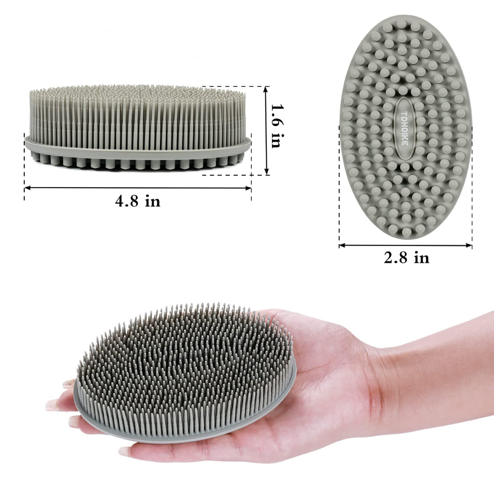 TDHDIKE lufa para cuerpo en gris, limpieza suave sin absorber agua.