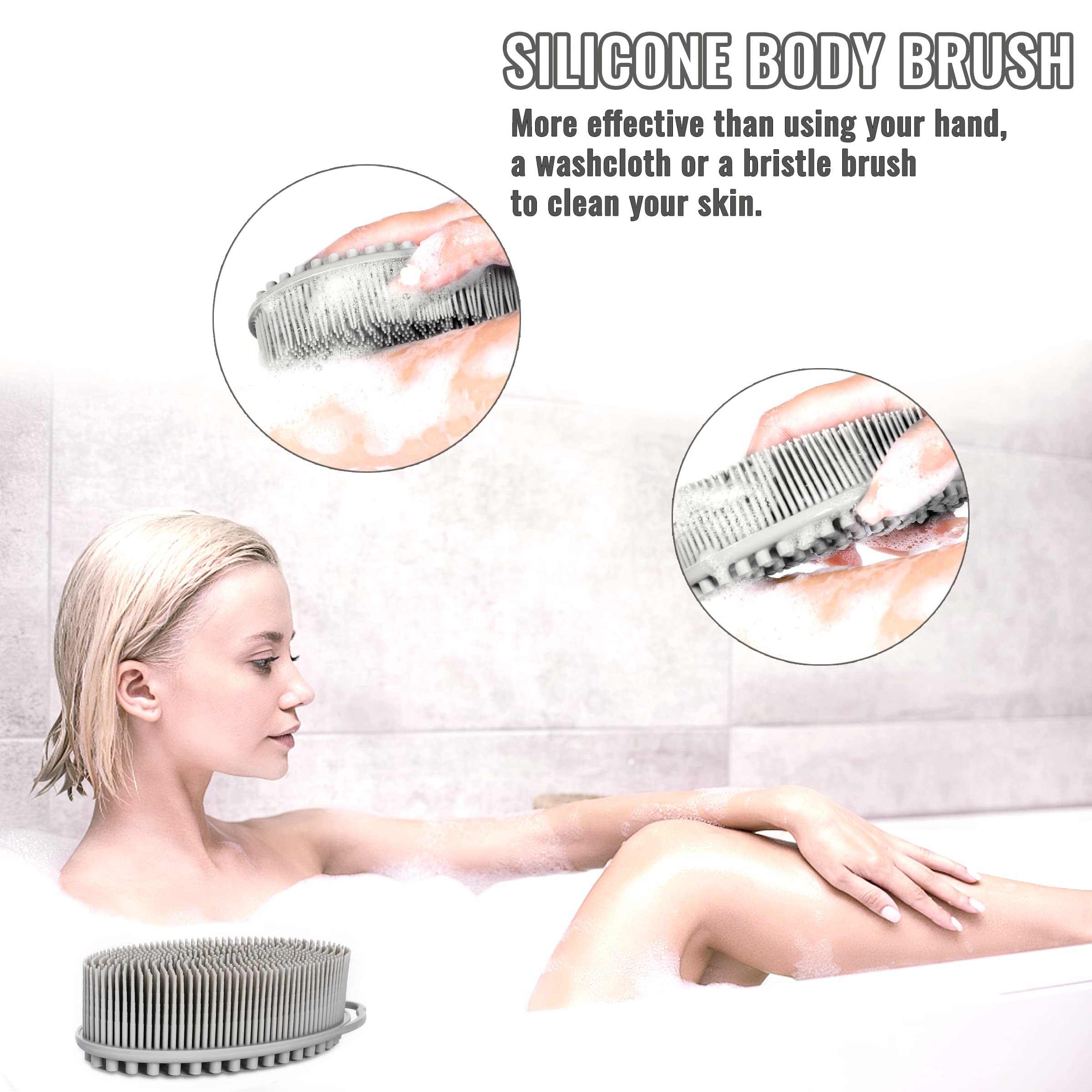 TDHDIKE lufa silicona lavado corporal: facilita un baño rápido y agradable en casa.