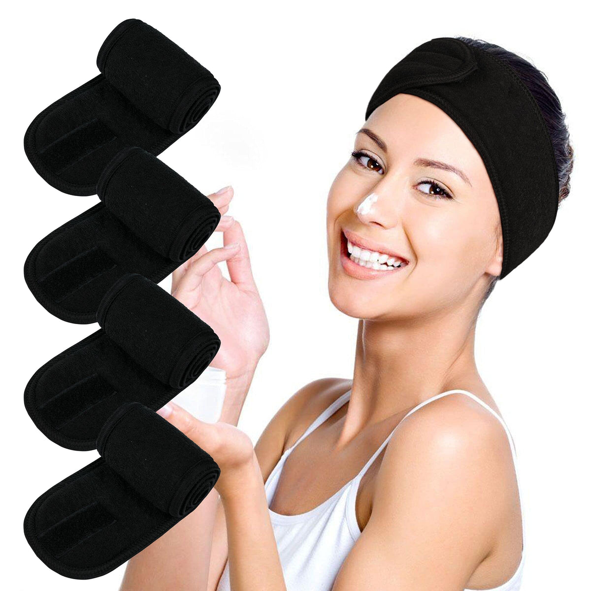TDHDIKE paquete de bandas faciales spa negro para mantener el cabello recogido