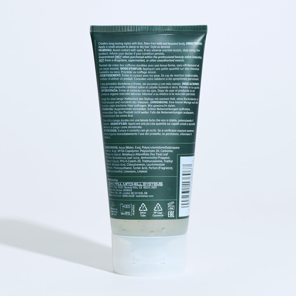 Tea Tree Estilo duradero: espigas y peinados hacia atrás.