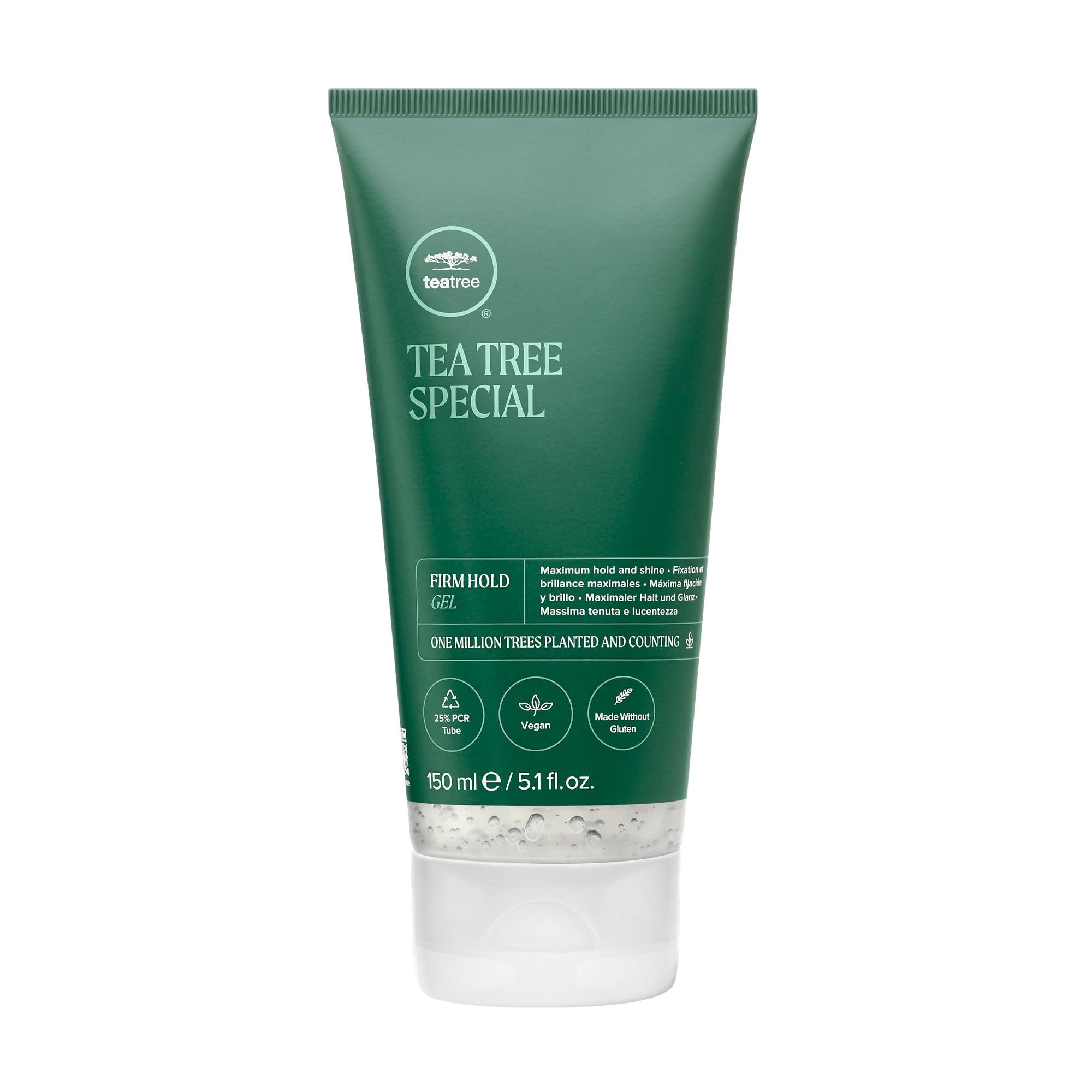 Tea Tree Fijación firme: gel en botella para fijación duradera.