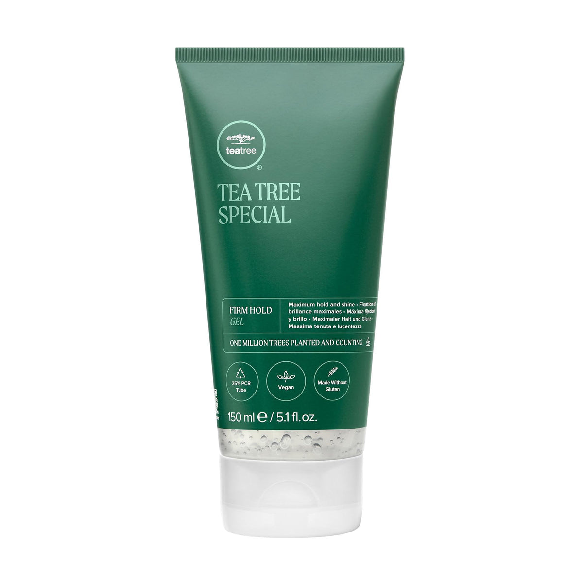 Tea Tree Fijación firme: gel en botella para fijación duradera.