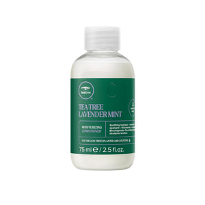 Acondicionador Tea Tree Lavanda Menta en botella para cabello seco y grueso, hidratación profunda.