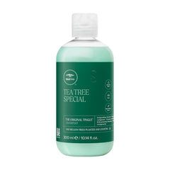 Tea Tree Special, bote de aluminio, lavado profundo, sensación refrescante.