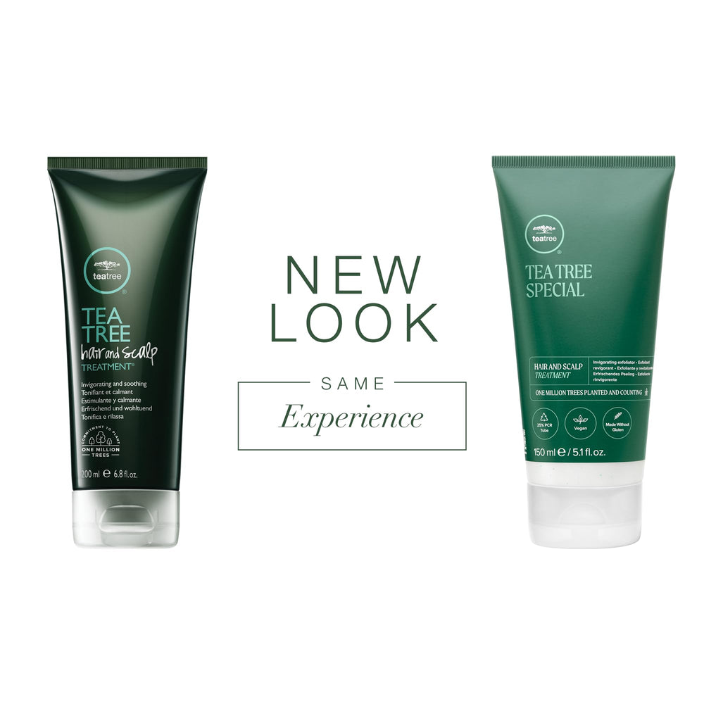 Aplicación de mascarilla Tea Tree para cabello y cuero cabelludo.