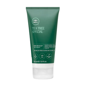 Tea Tree tratamiento para cabello y cuero cabelludo, envase listo para aplicar.