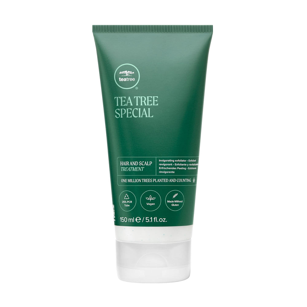 Tea Tree tratamiento para cabello y cuero cabelludo, envase listo para aplicar.