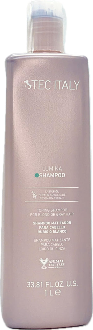 Tec Italy Lumina Shampoo para cabello blanco neutraliza reflejos indeseados