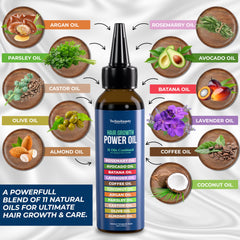 Technobeauty Etiqueta del aceite: primer plano de los ingredientes.