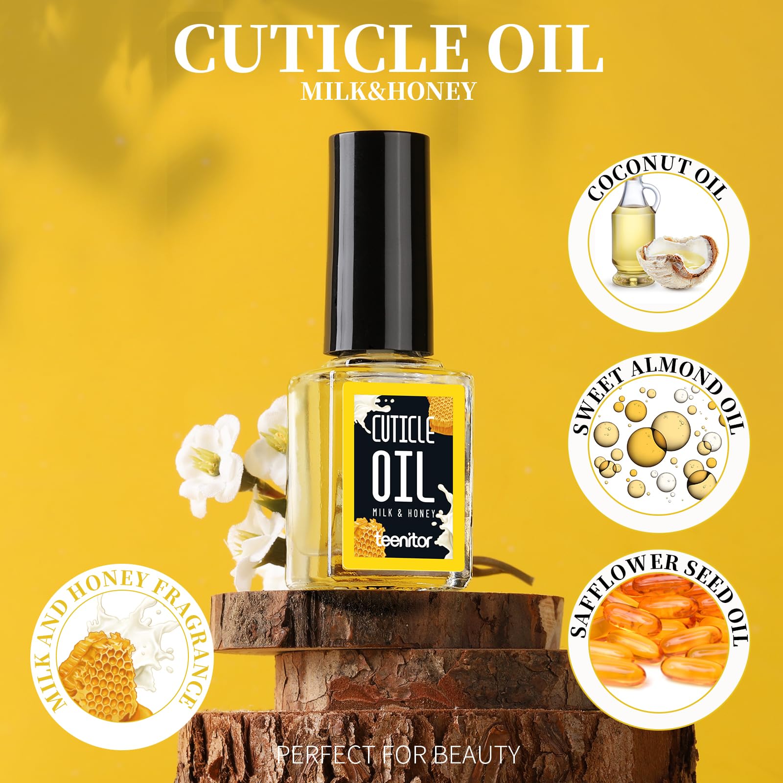 Teenitor aceite cuticular natural, hidrata y protege la piel alrededor de la uña