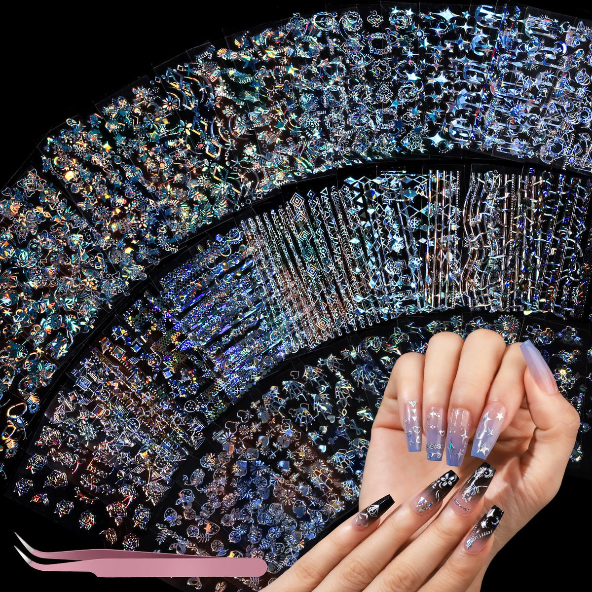 Teenitor Aurora: diseños de uñas con estrellas para un look futurista y fácil de aplicar.