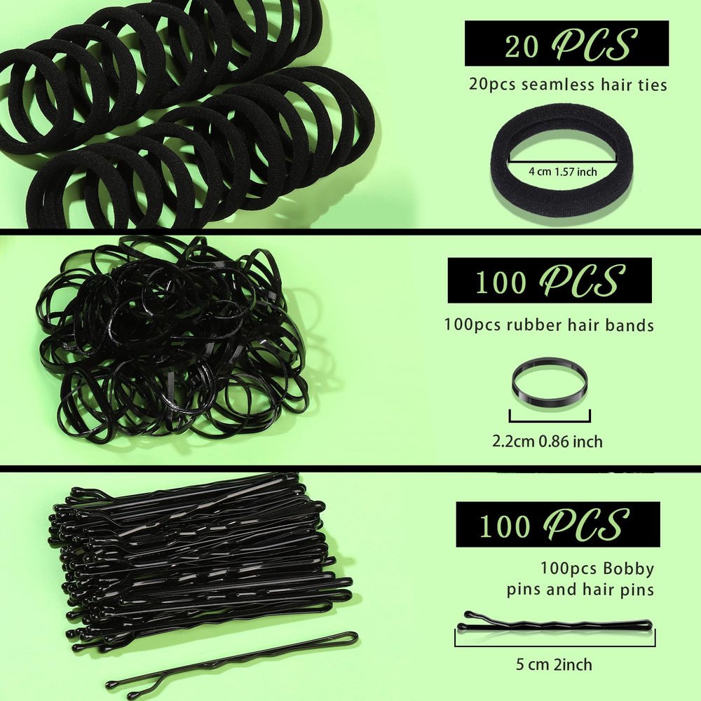 Teenitor bandas-cabello negro elasticas 30mm para sujeción diaria.