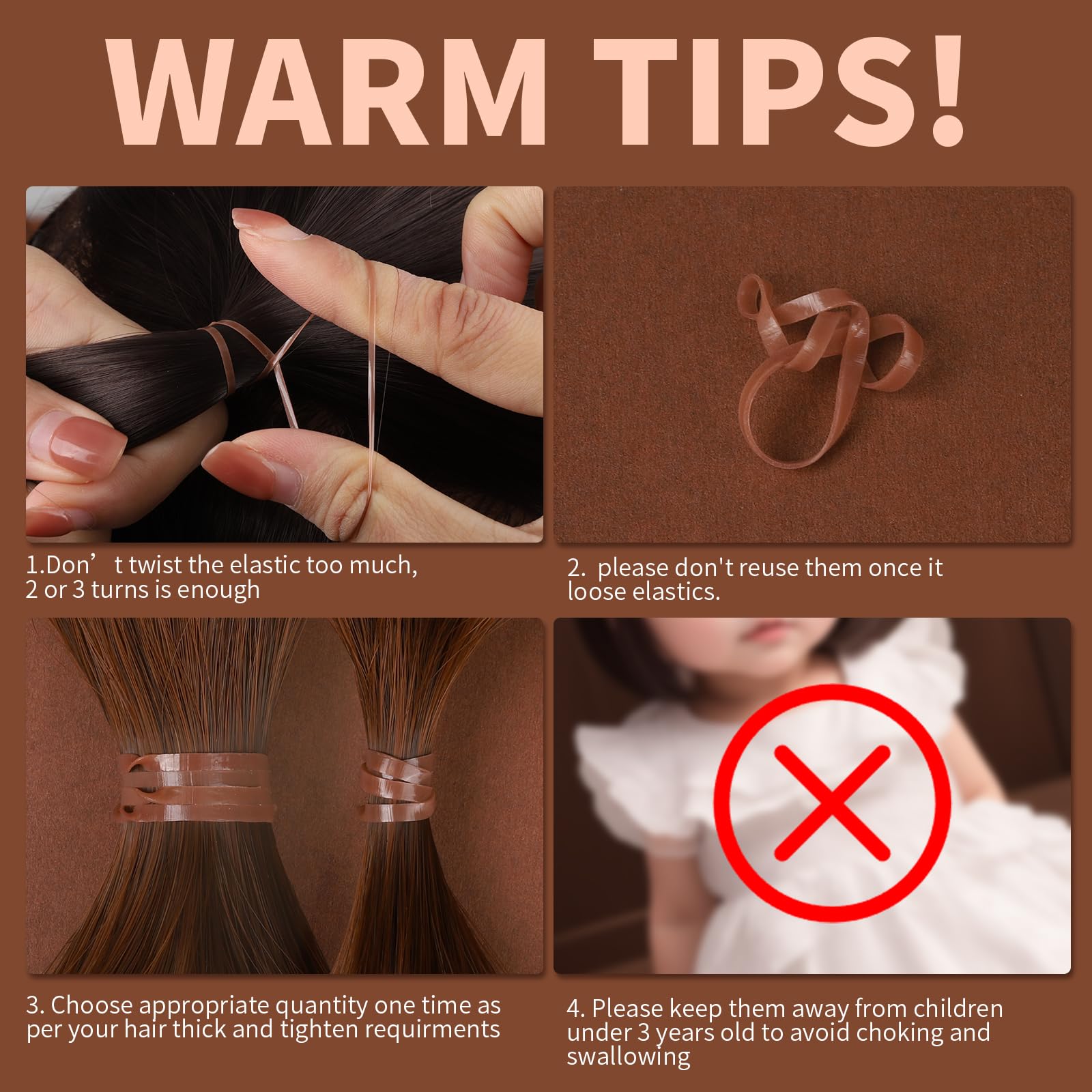Teenitor Bandas elasticas resistencia elástica para cabello, peinados duraderos.
