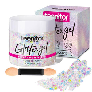 Teenitor brillo corporal blanco, efecto deslumbrante para el cuerpo en fiestas.