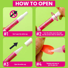 Demostración de aplicación de Teenitor en uñas para fijación precisa.