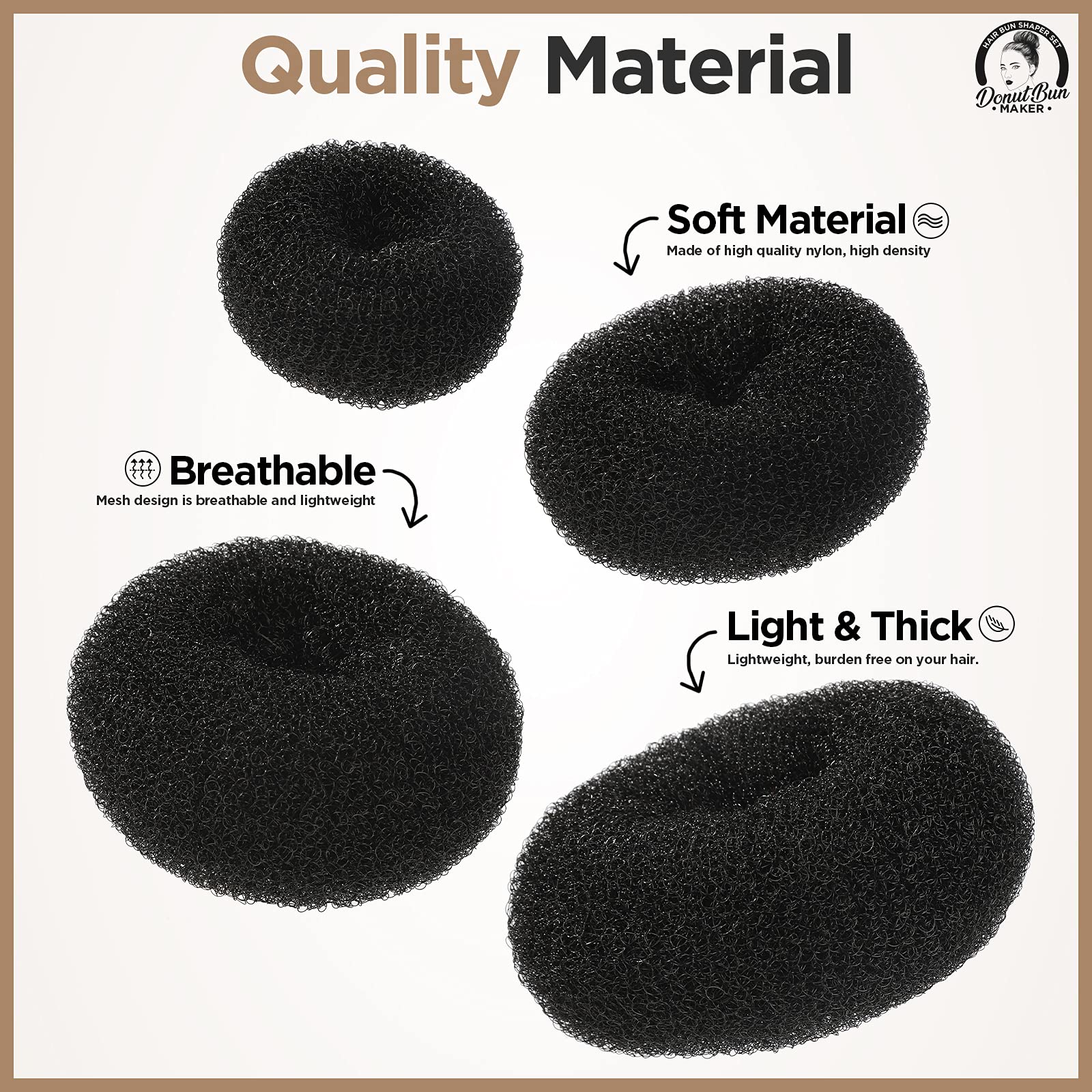 Teenitor Donut para cabello mediano, solución discreta para peinado.