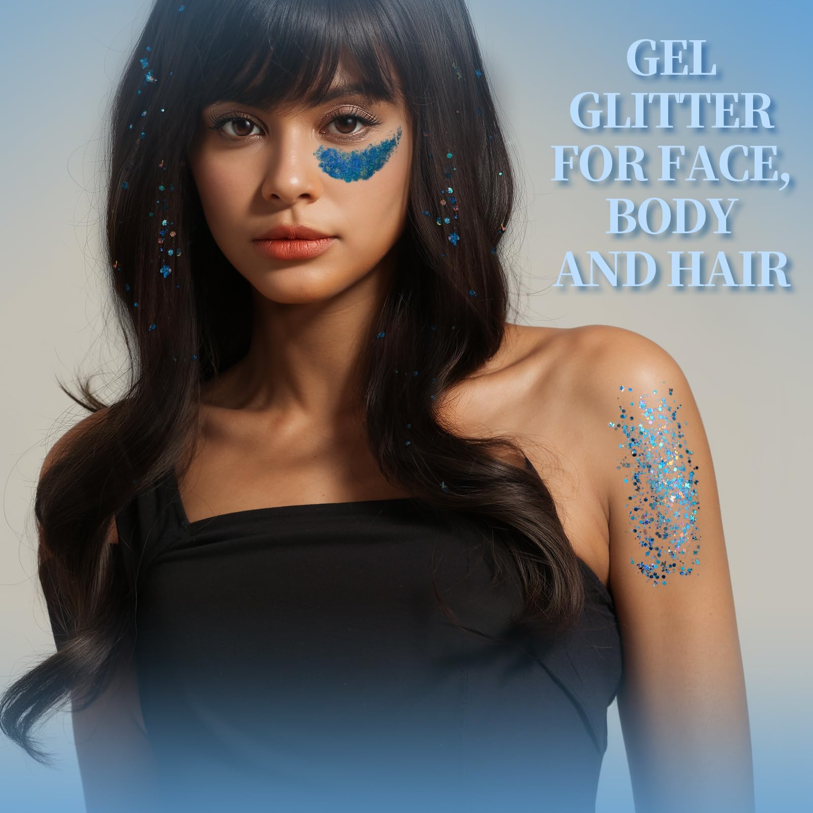 Teenitor gel brillo azul para cabello ofrece efecto deslumbrante y duradero.