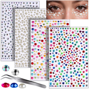 Teenitor gemas faciales: cristales brillantes para festivales duraderos.